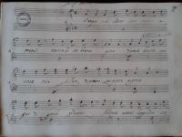Incipit della cantata. In alto è riportata la dicitura &quot;Del Sig. Mancini&quot;.