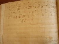 Ultima carta della cantata con in basso a destra le note di possesso e l'anno.